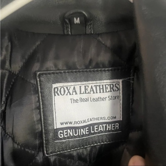 New Unisex Leather Jacket Goat Skin High Quality Size Medium Roxa leather. - Picture 2 of 13